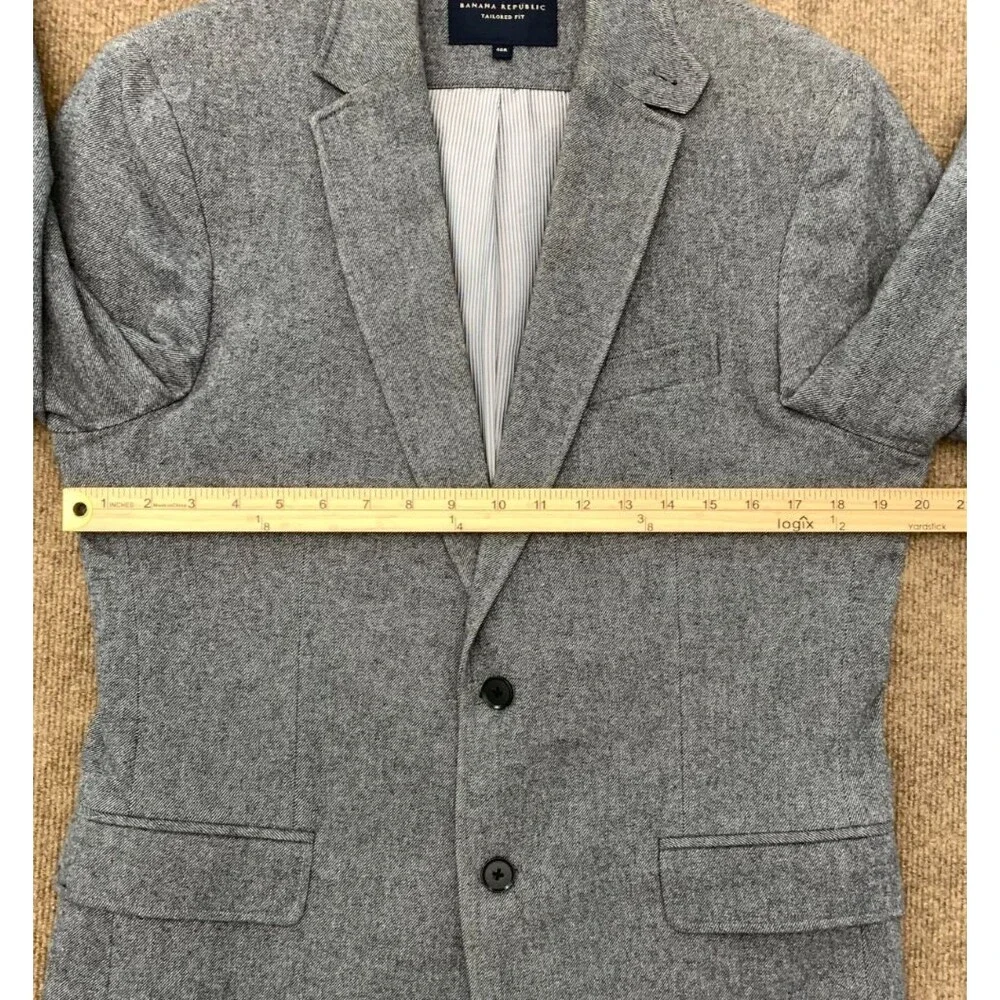 Banana Republic Blazer Mens 40R Tailored Fit Flannel Twill Jacket Sportcaot